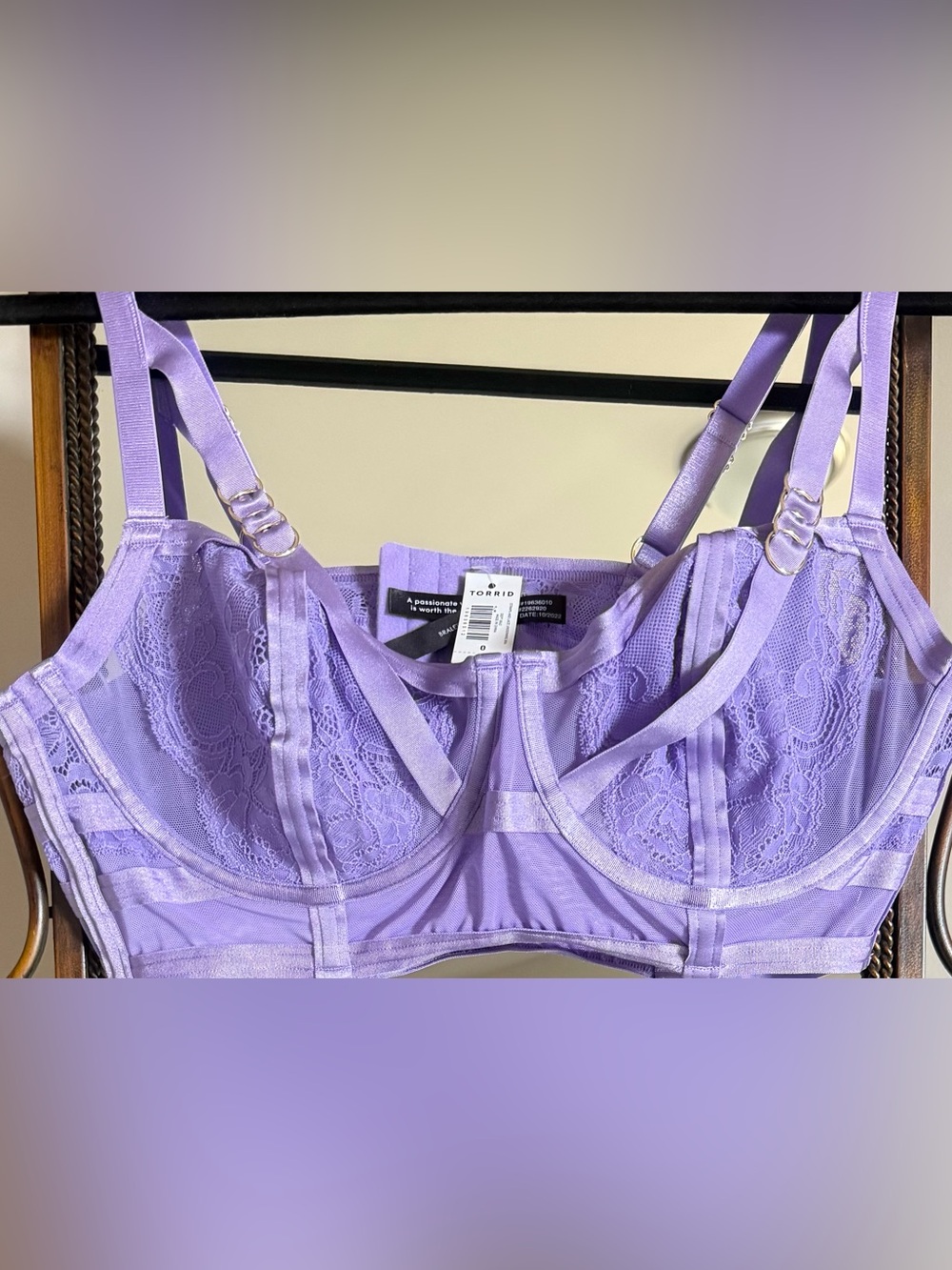 NWT Torrid Straps and Lace Lavender Lace Underwire Bra